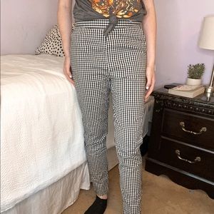 Nasty Gal Checkered Pants Black & White